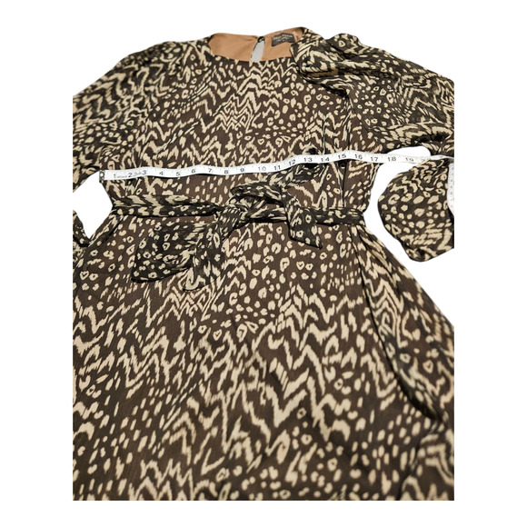 Dress Forum Large Brown and Beige Animal Print Long Sleeve Mini Dress - Picture 8 of 10